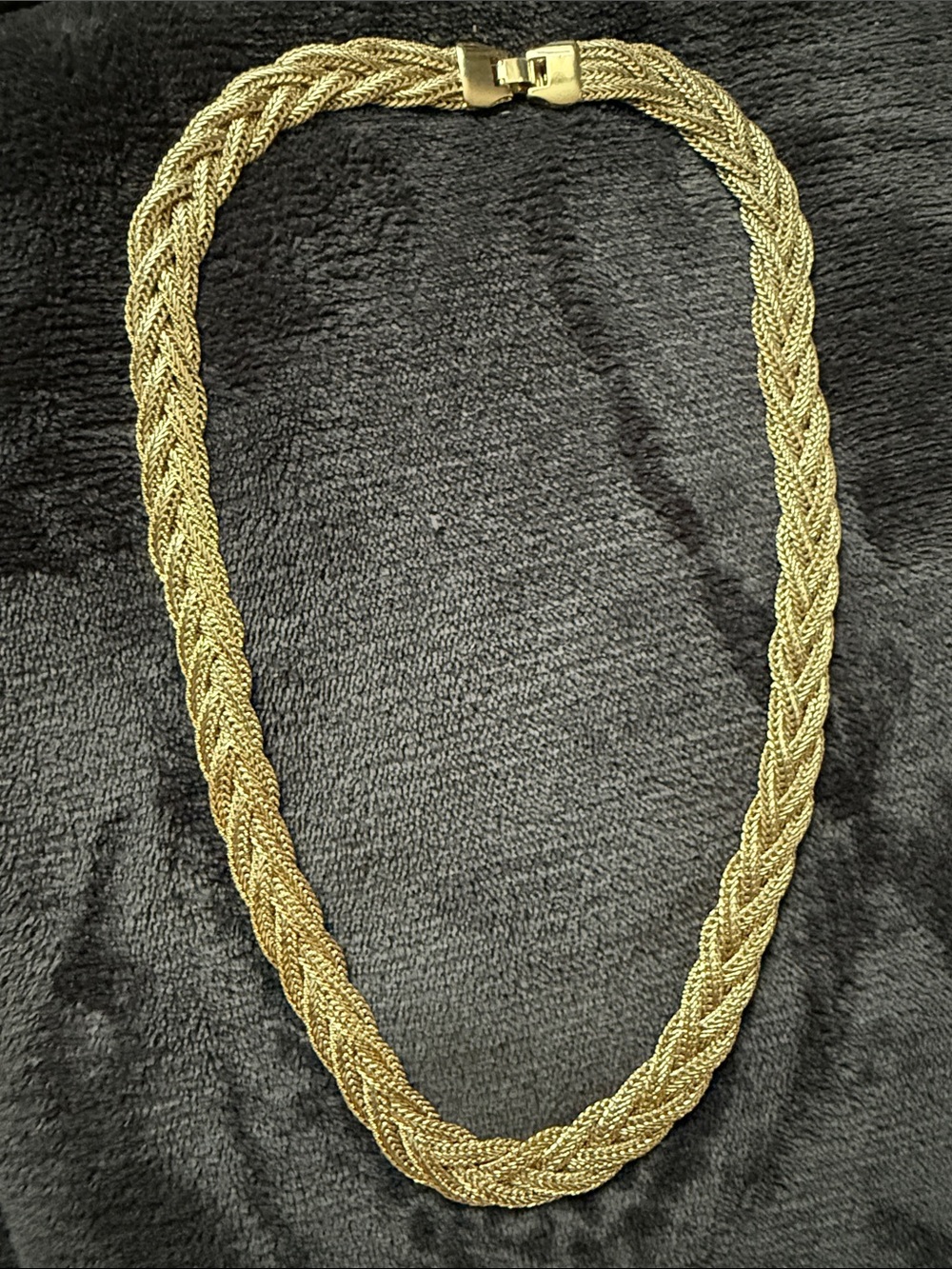 Gold Braided Chain Necklace - Women Jewelry 22 Inch